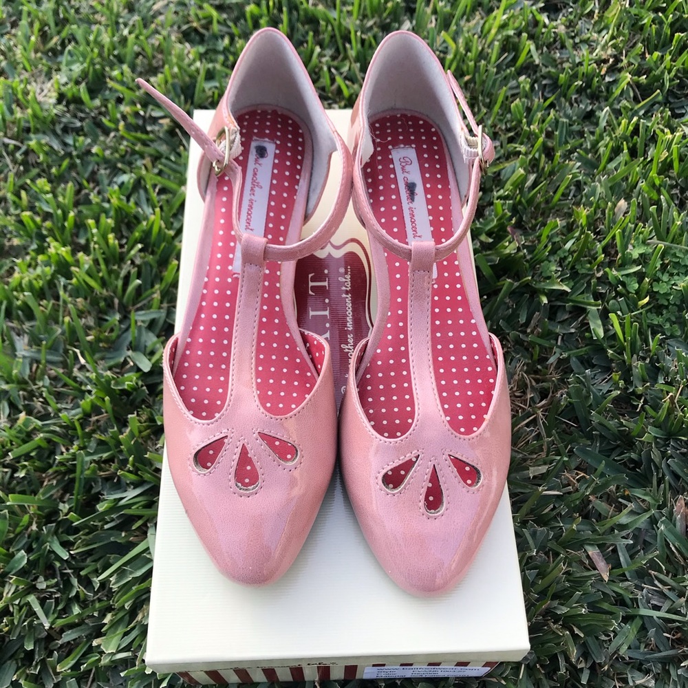 Pink Patent Kitten Heel